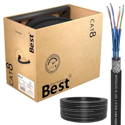 Câble réseau extérieur CAT 8 enterré en cuivre pur S/FTP 40 Gbit/s Simplex