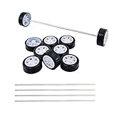 10PCS Small Toy Car Wheel 20mm Model Car Rubber Tire Wheels with 5PCS Shaft Round Axles for for RC Car Truck Robot DIY Model Toy Car Wheels Replace Accessories (2x20mm)