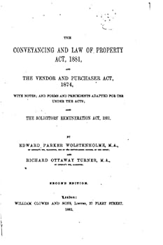Paperback The Conveyancing and Law of Property Act, 1881 Book