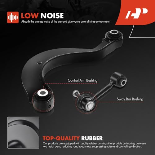 A-Premium Set of 8, Rear Upper Control Arm, Lower Control Arm, Sway Bar Link, Compatible with Audi Volkswagen - 2005-2012 - A3 (Quattro), TT (Quattro), Jetta, Passat, Tiguan, CC, Eos, GTI, Rabbit, R32 by A-premium - Image 4