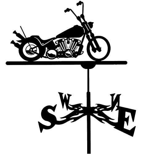 Indicateur de direction du vent moto en métal pour décoration extérieure de cour