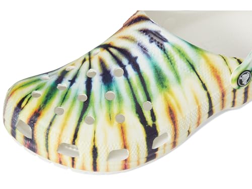 Image of Crocs Unisex Classic Clog - Seasonal Graphic Multi /Green Tie Dye Mens 5 /Womens 7 Medium