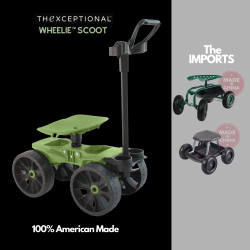 Thexceptional Wheelie With Tool Toter Handle | American Made Rolling Scoot And Tool Rack | Garden Cart With Seat | Made In Usa By Vertex | Model Ex540 #TOP3