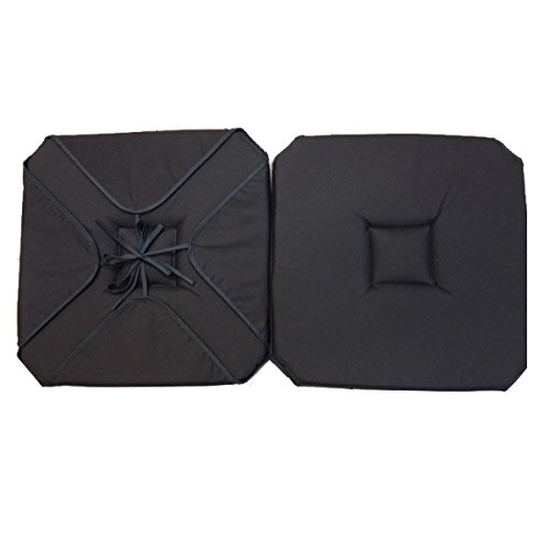 Coussin de chaise 4 rabats uni gris anthracite