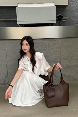 2025 PU Leather Tote Bag for Women Fall Winter Shoulder Handbag with Cute Mini Charm Pouch Fashion Purse4