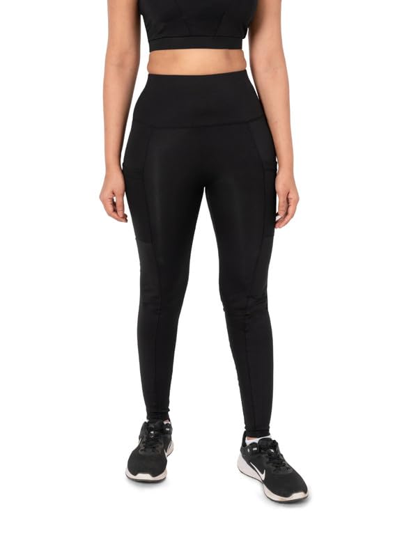Image of High Waisted Leggings for Women with Side Pockets, Squat-proof, Gym Legging, Bottom Sportswear for Girls & Women, Medium Compression, Stretchable Tight with Premium Fabric