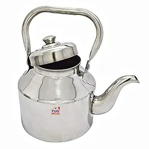 Fun Homes Stainless Steel Tea Kettle, 12 Cup (Silver)