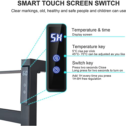 Toallero eléctrico programable de 5 barras con estante superior de diseño apaisado 4