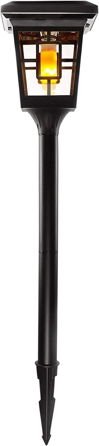 SB-57B Luna- Flame Bulb Solar Accent Light: Stake, Pier and Wall Mounts, 1-Pack, Black