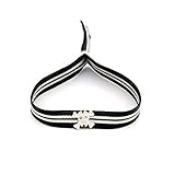  Pulsera ajustable unisex con cinta elástica y calavera. Brazalete hombre surf. Brazalete mujer yoga.Retrostyle