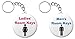 A&T Designs Set 2 Ladies' / Men's Room Keys 2.25" Keychains Bathroom Restroom