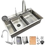 lavello acciaio inox usato Sistema di scarico rapido: l'innovativo sistema di scarico a forma di U con interruttore integrato garantisce un flusso d'acqua rapido e senza intasamento e mantiene il lavello pulito e inodore con il minimo sforzo.