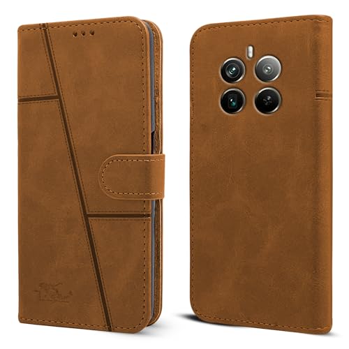 Image of Jkobi Flip Case Cover for Realme 12 Pro Plus | Realme 12 Pro (Stitched Leather with Magnetic Closure)