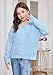 ZDC Girls Button Down Cardigan Sweaters Kids Long Sleeve Fall Winter Soft Knit Casual Sweater Tops Light Blue