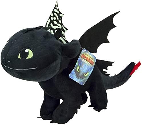 Toothless Night Fury 16'' Soft Toy How To Tran Your Dragon 3 Black Plush Original Dragons Glow in the Dark