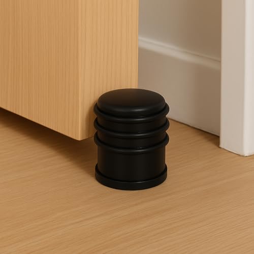 Stop-portes solides métal noir lot de 6 finition moderne - 3