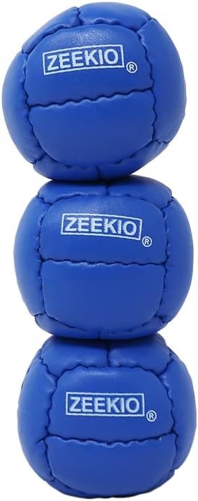 Zeekio Galaxy Juggling Balls - Premium 12 Panel Genuine Leather Balls - 130g - 67mm - Pack of 3 (Blue)