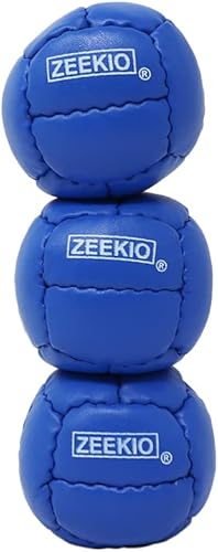 Vista 33 de Zeekio Galaxy Malabares - Pelotas de cuero genuino de 12 paneles de primera calidad, 4.59 oz, 2.638 in, paquete de 3 (rojo)