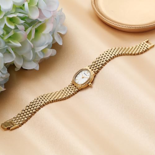 Berny 2146L-Y-B-CA Gold Watches For Women Vintage Bracelet Wrist Watch Luxury Small Ladies Oval Quartz Watch thumb #3