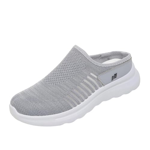 Zapatillas Deportivas Ligeras Zapatillas de Running Informales Transpirables de Verano con Suela Suave y Parte Superior Malla, Calzado Informal Talla Grande (Grey, 39)