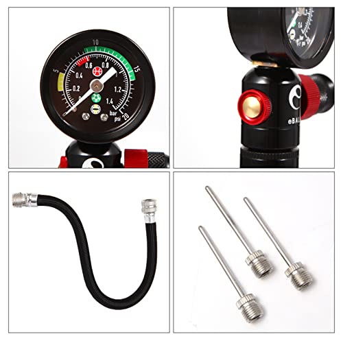 Ball Pump With Pressure Gauge, Sports Ball Pump With Needle & Air Release Valve, Hand Pump Air Inflation For Basketball, Soccer Ball, Football, Volleyball, Rugby And Others #TOP2