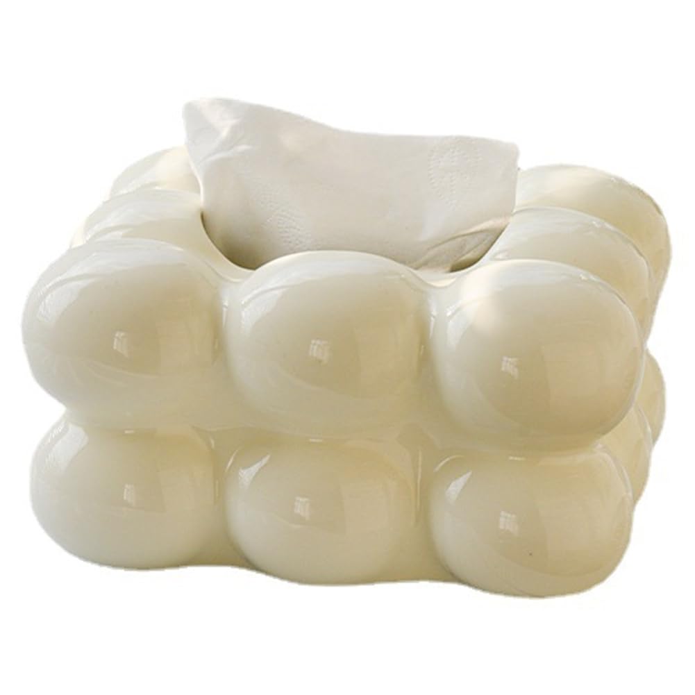 IJSDNVJNDX Ceramics Tissue Box Removable Tissue Boxes Paper Towels Napkin Holder Dining Table Cotton Candy Shaped Paper Towel Case