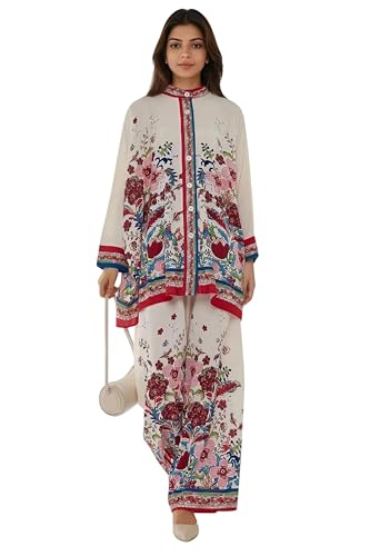 Printed High Waist Kimono-Pants Co-ord Set