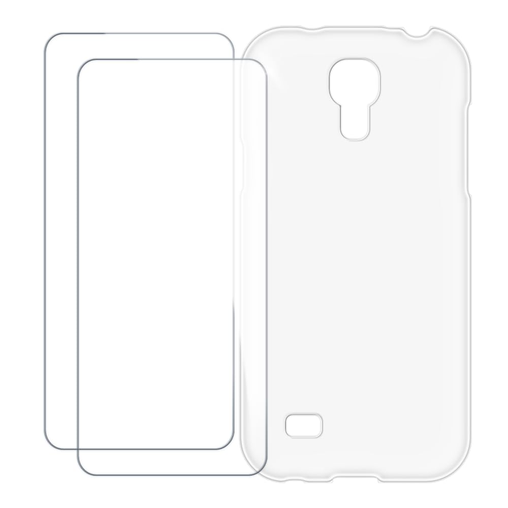 Compatible with Samsung Galaxy S4 Mini i9190 Case Colorful Custom Cover with 2 Pack Tempered Glass Screen Protectors - Shockproof Scratch-Resistant (Clear)