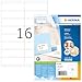 Produktbild HERMA 4427 Adressetiketten, 100 Blatt, 105 x 35 mm, 16 pro A4 Bogen, 1600 Stück, selbstklebend, bedruckbar, matt, blanko Papier Adressaufkleber Etiketten, weiß
