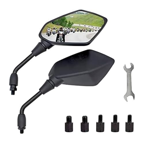 Espejos de motocicleta M10 con doble toma antivibración para scooter y manillar universal