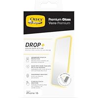 OtterBox Premium Glass Screen Protector for iPhone 16, Tempered Glass, advanced Scratch Protection, Survives Drops up to 3ft