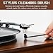 2-in-1 Vinyl Record Cleaning Kit with Stylus Brush - Anti Static Soft Record Cleaning Kit for Albums Record Players - Retro Wooden Handle Record Brush - High Density Microfiber Bristles Vinyl Brush