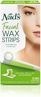 Nad's Facial Wax Strips - Hypoallergenic All Skin Types - Facial Hair Removal For Women - At Home Waxing Kit with 20 Face Wax Strips + 4 Calming Oil Wipes