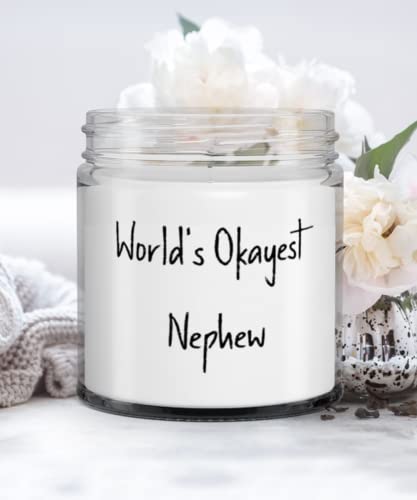 Love Nephew Candle, World's Okayest Nephew, Sarcastic Gifts for Uncle, Christmas Gifts