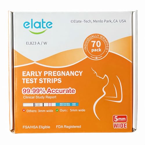 Image of Elate Pregnancy Test Strips HCG Early Detection Ultra-Sensitive 99.99% Accuracy 70 Count