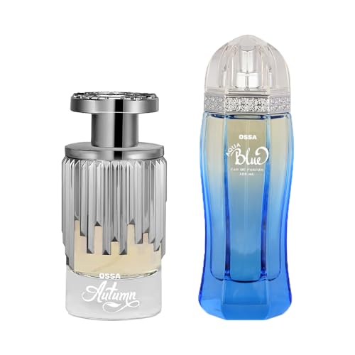 Image of Ossa Autumn Eau De Parfum 100ml Unisex Perfume With Fresh Notes and Aqua Blue Eau De Parfum 100ml Perfume For Men With Citrusy Notes| Long lasting EDP (Pack of 2)
