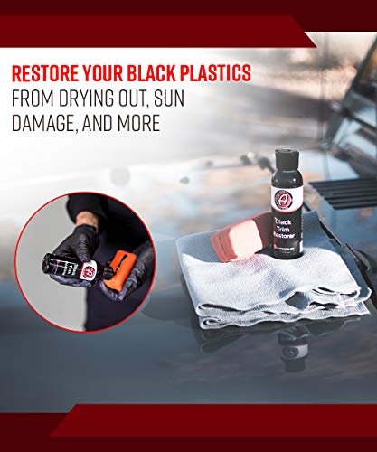 Adam's New Black Trim Restorer - Restores Plastic Trim To A Rich, Black Color With A Factory-New Appearance - Lasts Several Months Per Treatment (4 Oz With Applicator) #TOP6