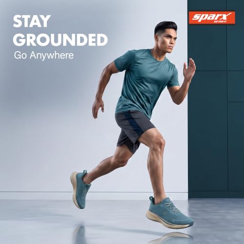 Image of SPARX Sports Running Shoes for Men - Lightweight Breathable Lace-Up Athletic Shoes with Cushioned Comfort, Shock Absorption, Durable Grip, Flexible Sole & Everyday Walking Performance