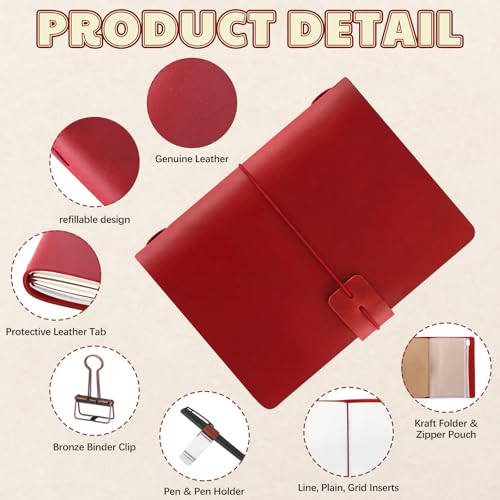 Journal de voyage rechargeable en cuir format passeport vin