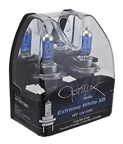 Image of HELLA H71071362 Optilux XB Series H7 Xenon White Halogen Bulbs, 12V, 55W, 2 Pack