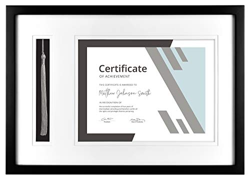 Image of MCS, Black Graduation Diploma and Tassel Frame, 18.25x13 Inch Overall Size (65903)