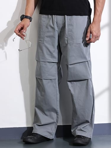 Image of Thomas Scott Men's | Solid | Light Weight | Breathable Fabric | 6 Pockets | Mid Rise | Loose Fit | 100% Cotton | Elasticated | Chino Trouser | Pants