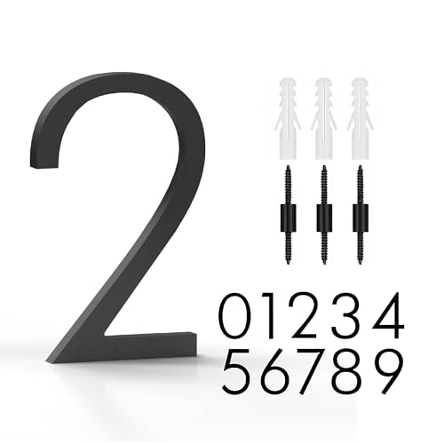 Mega Handles House Numbers for Outside Matte Black - Metal Numbers, 5-Inch