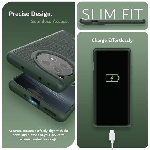 Coque OnePlus 12R 5G résistante de qualité militaire couleur Vert Pin