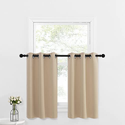 NICETOWN Room Darkening Short Curtain Tiers for Bedroom Small Window