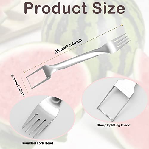 2Pcs Watermelon Fork Slicer Cutter, Stainless Steel 2-in-1 Watermelon Fork Slicer, Portable Watermelon Fork Watermelon Cutter Slicer Tool Fruit Forks Slicer for Home Party Camping Kitchen Gadget by CANIPHA - Image 7