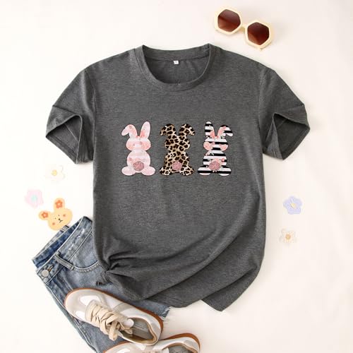 Image of CM C&M WODRO Family Matching Easter Outfits Women Toddler Kid Girl Easter Shirt Mommy and Me Bunny T-Shirt Short Sleeve Top