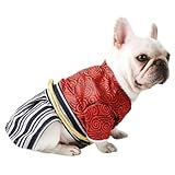 [24HOURS] 犬 服 着物 晴れ着 袴 正月ドッグウェア フレブル パグ 柴犬 猫 小型犬 中型犬 フレンチブルドック ペット着物 春夏 秋冬 男の子 オス SNS映え お誕生日 正装 七五三 節句 KM307TS (XLサイズ, レッド)