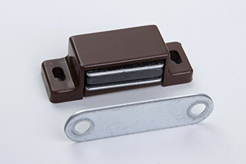 young schwinn DESIGN - Cierre magnético para muebles (placa de metal, fuerza de 2 a 2,2 kg), color marrón