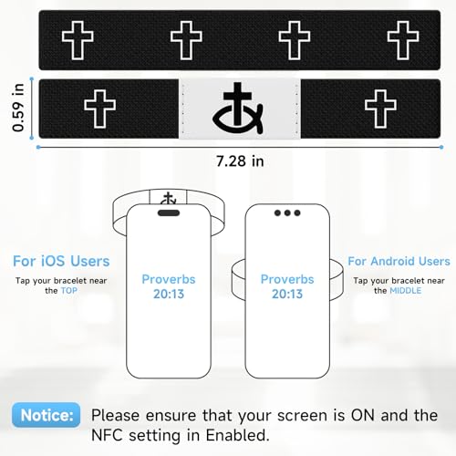 Bible Verse Bracelet, Wearable Scripture Bracelets Jesus Bracelet for Spiritual Enrichment, Bible Verse Tapped via Smartphone, Christian Bracelet for Women, Men and Teens4